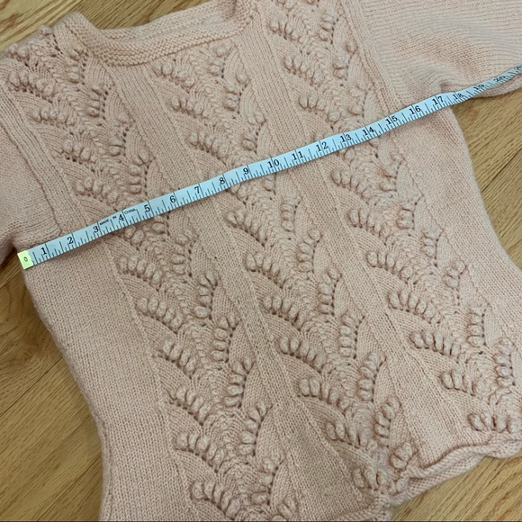 Vintage Knit Pom Pom Light Pink Sweater - Picture 13 of 14